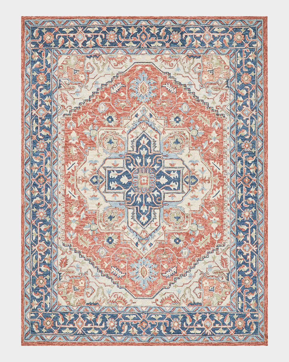 Richmond Serapi Hand-Tufted Red/Blue Rug, 9' x 12'